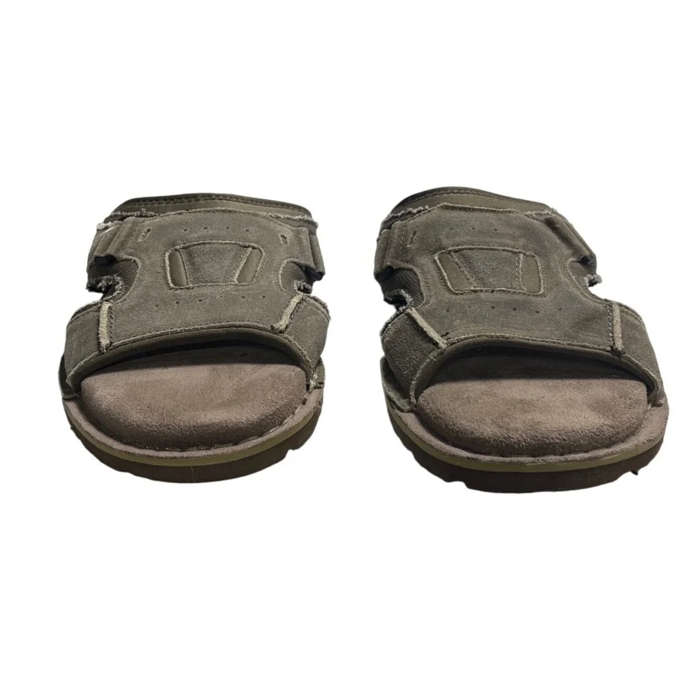 Skechers‎ Relaxed Fit 360 Memory Foam Slide Sandals Mens 13 Stone Leather 64148